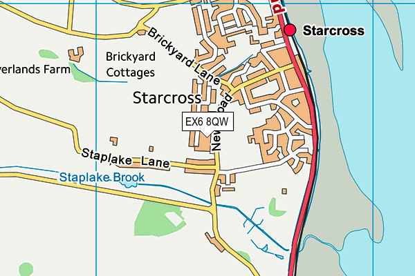 EX6 8QW map - OS VectorMap District (Ordnance Survey)