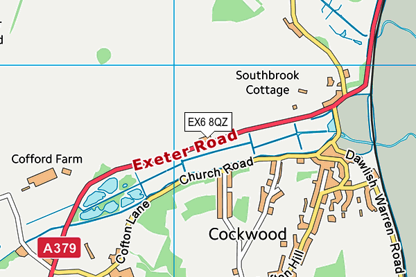 EX6 8QZ map - OS VectorMap District (Ordnance Survey)