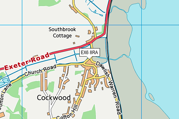 EX6 8RA map - OS VectorMap District (Ordnance Survey)