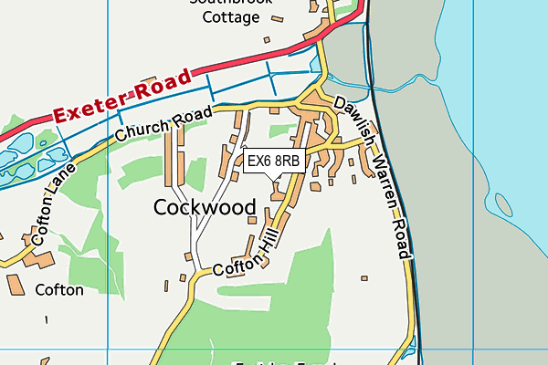 Cockwood Primary School map (EX6 8RB) - OS VectorMap District (Ordnance Survey)