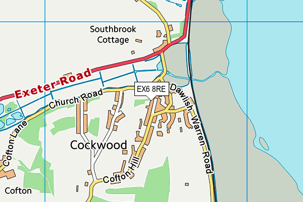 EX6 8RE map - OS VectorMap District (Ordnance Survey)