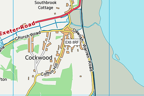 EX6 8RF map - OS VectorMap District (Ordnance Survey)