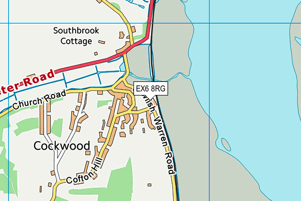 EX6 8RG map - OS VectorMap District (Ordnance Survey)