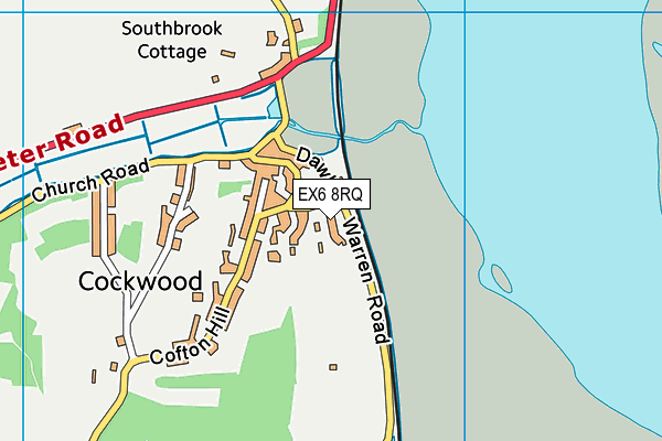 EX6 8RQ map - OS VectorMap District (Ordnance Survey)