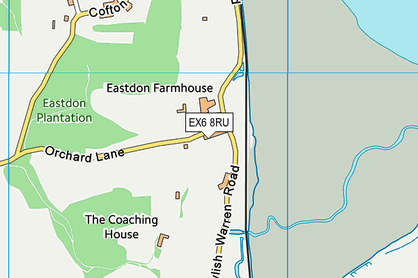 EX6 8RU map - OS VectorMap District (Ordnance Survey)