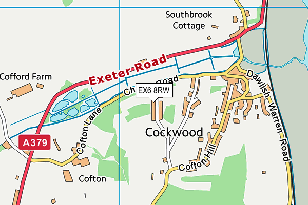 EX6 8RW map - OS VectorMap District (Ordnance Survey)