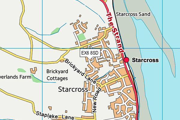 EX6 8SD map - OS VectorMap District (Ordnance Survey)