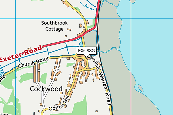 EX6 8SG map - OS VectorMap District (Ordnance Survey)