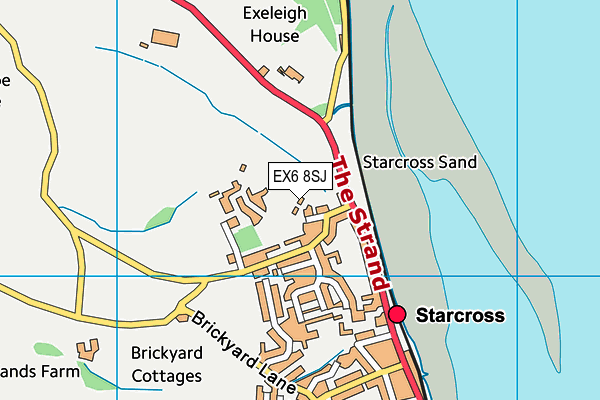 EX6 8SJ map - OS VectorMap District (Ordnance Survey)