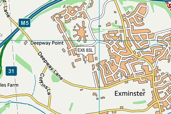 EX6 8SL map - OS VectorMap District (Ordnance Survey)