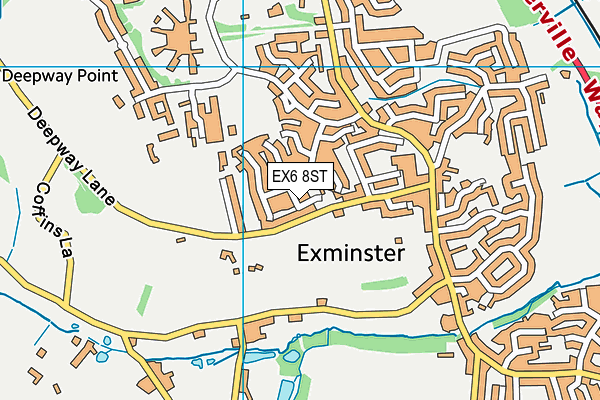 EX6 8ST map - OS VectorMap District (Ordnance Survey)