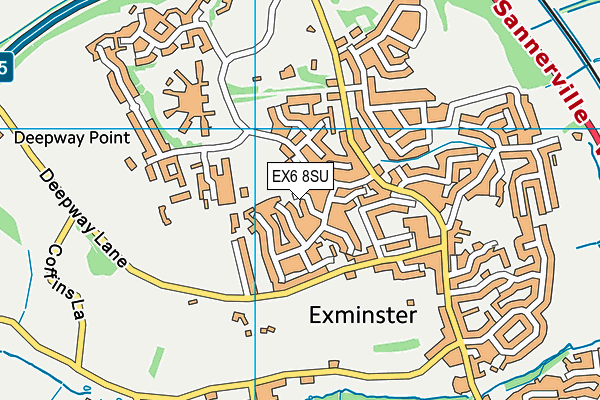 EX6 8SU map - OS VectorMap District (Ordnance Survey)