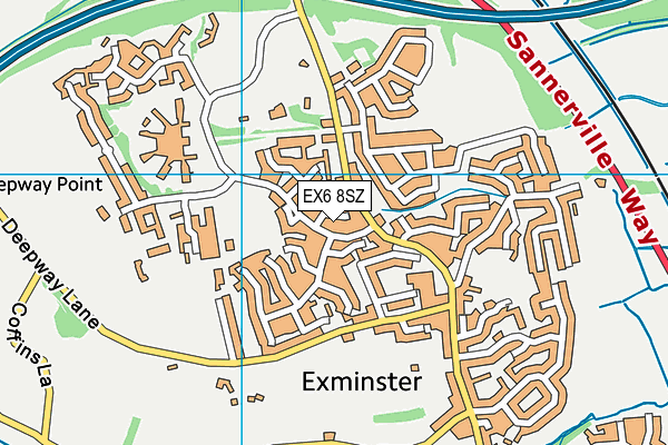 EX6 8SZ map - OS VectorMap District (Ordnance Survey)