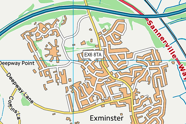 EX6 8TA map - OS VectorMap District (Ordnance Survey)