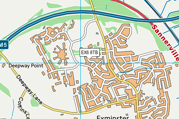 EX6 8TB map - OS VectorMap District (Ordnance Survey)