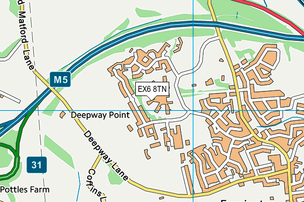 EX6 8TN map - OS VectorMap District (Ordnance Survey)