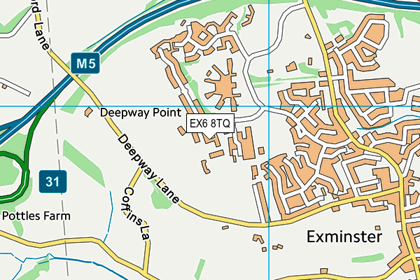 EX6 8TQ map - OS VectorMap District (Ordnance Survey)
