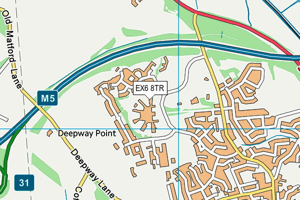 EX6 8TR map - OS VectorMap District (Ordnance Survey)