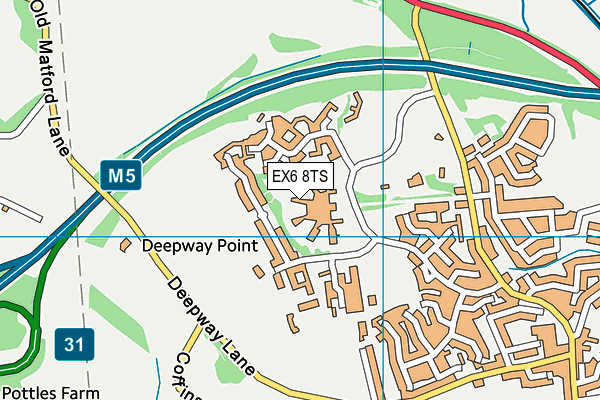 EX6 8TS map - OS VectorMap District (Ordnance Survey)