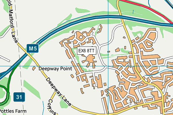 EX6 8TT map - OS VectorMap District (Ordnance Survey)