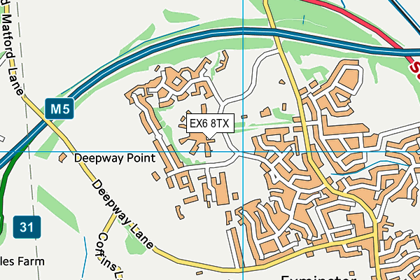 EX6 8TX map - OS VectorMap District (Ordnance Survey)