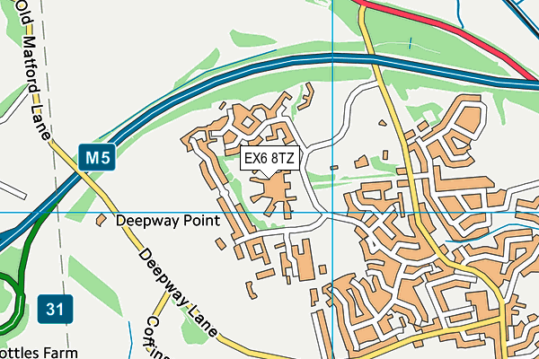 EX6 8TZ map - OS VectorMap District (Ordnance Survey)