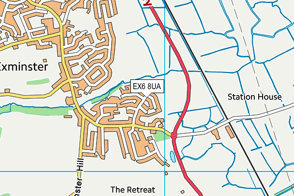 EX6 8UA map - OS VectorMap District (Ordnance Survey)