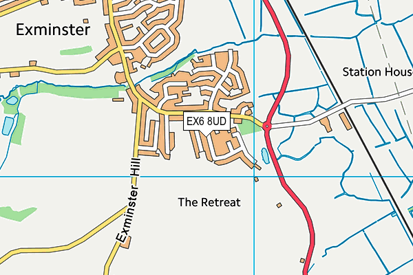 EX6 8UD map - OS VectorMap District (Ordnance Survey)