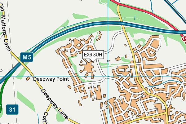 EX6 8UH map - OS VectorMap District (Ordnance Survey)