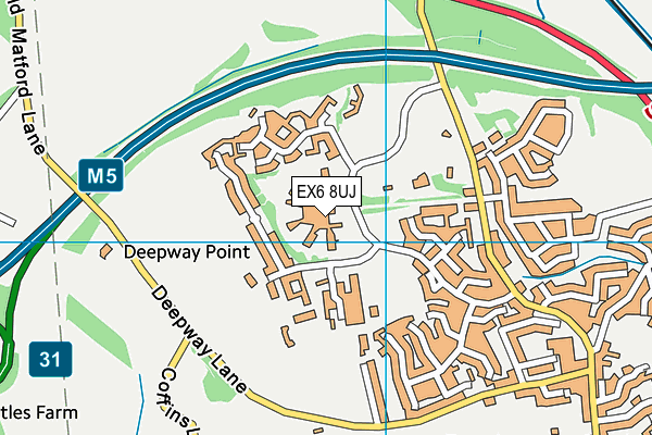EX6 8UJ map - OS VectorMap District (Ordnance Survey)