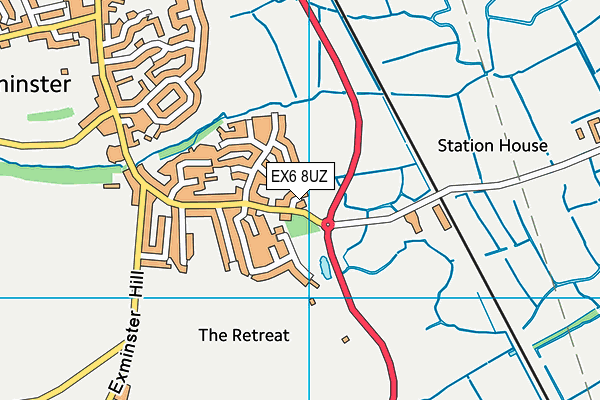 EX6 8UZ map - OS VectorMap District (Ordnance Survey)