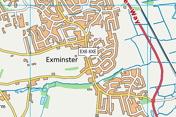 EX6 8XE map - OS VectorMap District (Ordnance Survey)