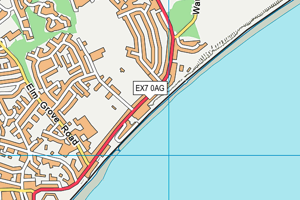 EX7 0AG map - OS VectorMap District (Ordnance Survey)
