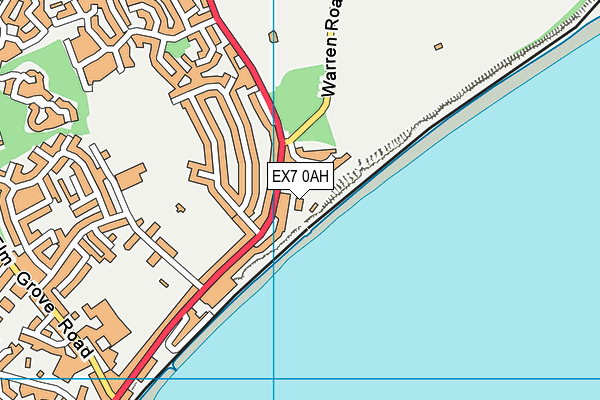 EX7 0AH map - OS VectorMap District (Ordnance Survey)