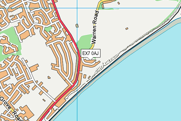 EX7 0AJ map - OS VectorMap District (Ordnance Survey)