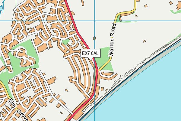 EX7 0AL map - OS VectorMap District (Ordnance Survey)