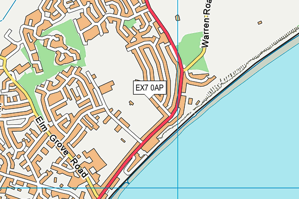 EX7 0AP map - OS VectorMap District (Ordnance Survey)