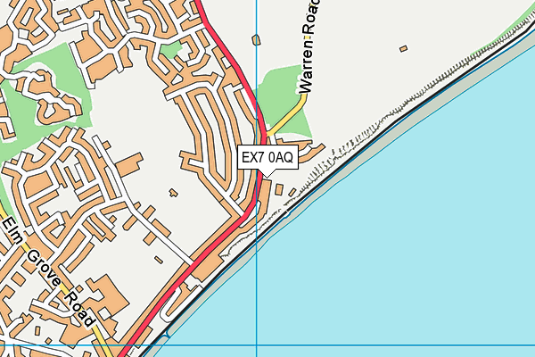 EX7 0AQ map - OS VectorMap District (Ordnance Survey)