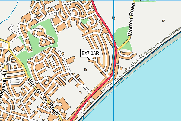 EX7 0AR map - OS VectorMap District (Ordnance Survey)