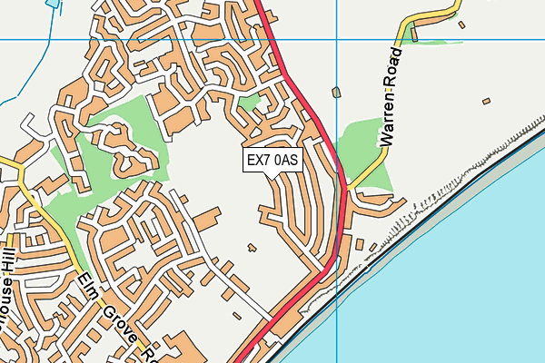 EX7 0AS map - OS VectorMap District (Ordnance Survey)