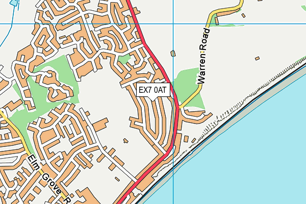 EX7 0AT map - OS VectorMap District (Ordnance Survey)
