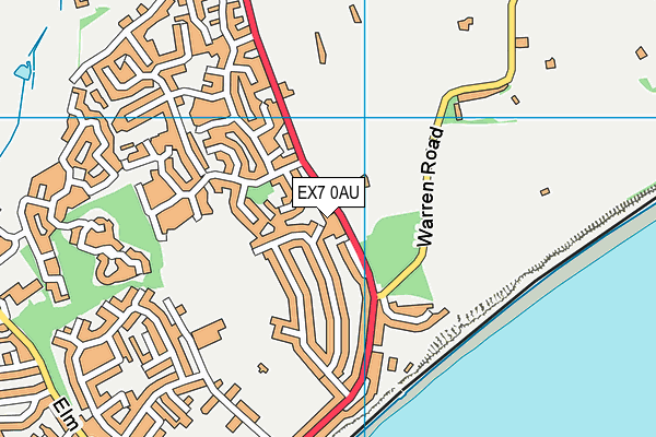 EX7 0AU map - OS VectorMap District (Ordnance Survey)