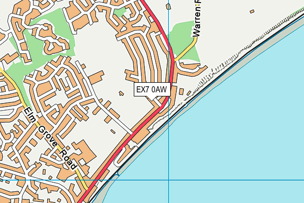 EX7 0AW map - OS VectorMap District (Ordnance Survey)