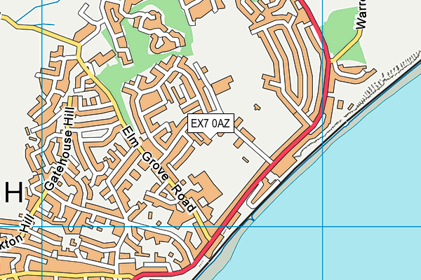 EX7 0AZ map - OS VectorMap District (Ordnance Survey)