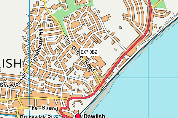 EX7 0BZ map - OS VectorMap District (Ordnance Survey)