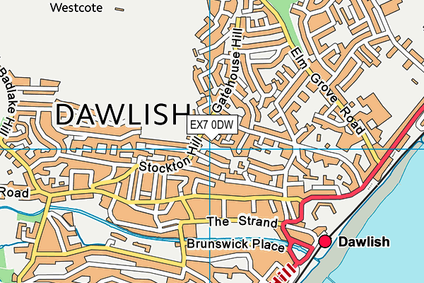 EX7 0DW map - OS VectorMap District (Ordnance Survey)