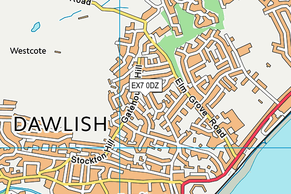 EX7 0DZ map - OS VectorMap District (Ordnance Survey)
