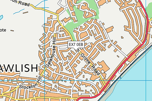 EX7 0EB map - OS VectorMap District (Ordnance Survey)