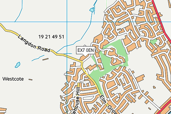 EX7 0EN map - OS VectorMap District (Ordnance Survey)