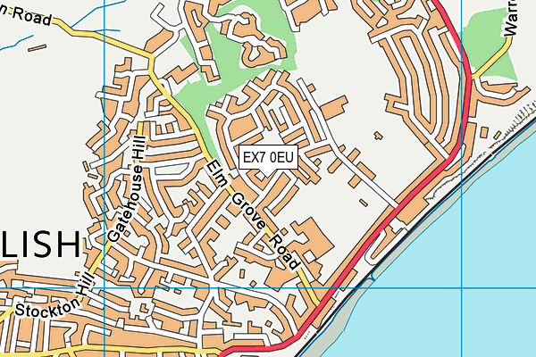 EX7 0EU map - OS VectorMap District (Ordnance Survey)